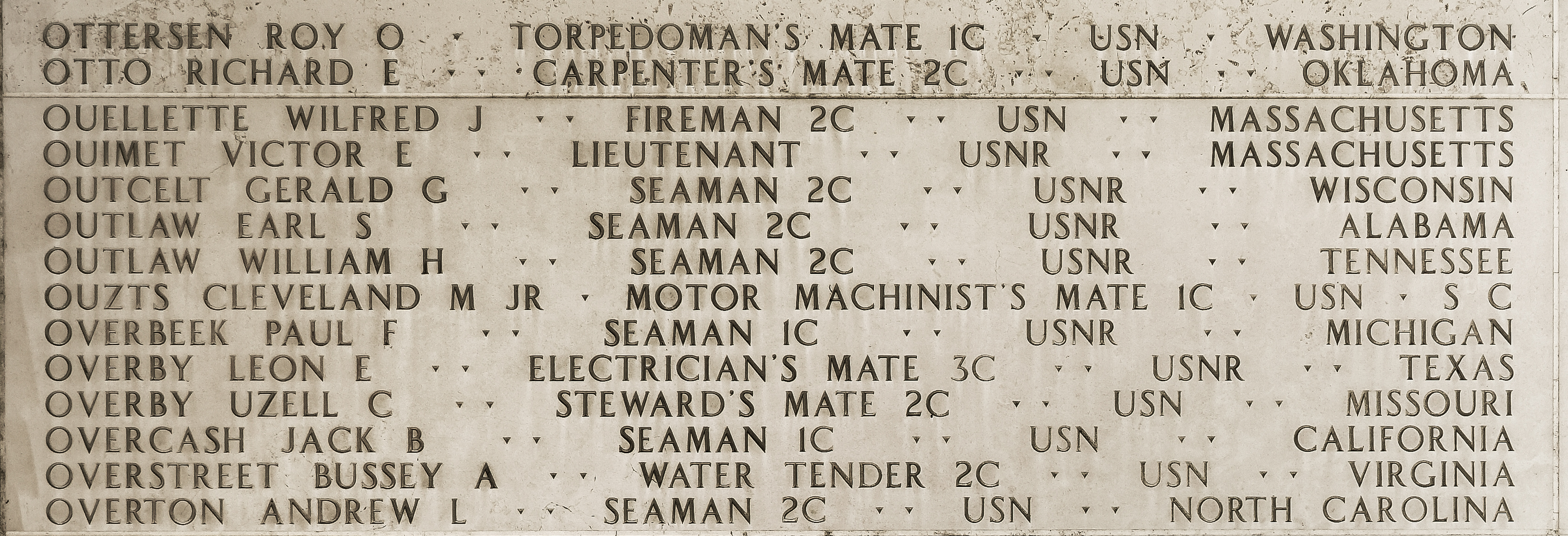 Andrew L. Overton, Seaman Second Class